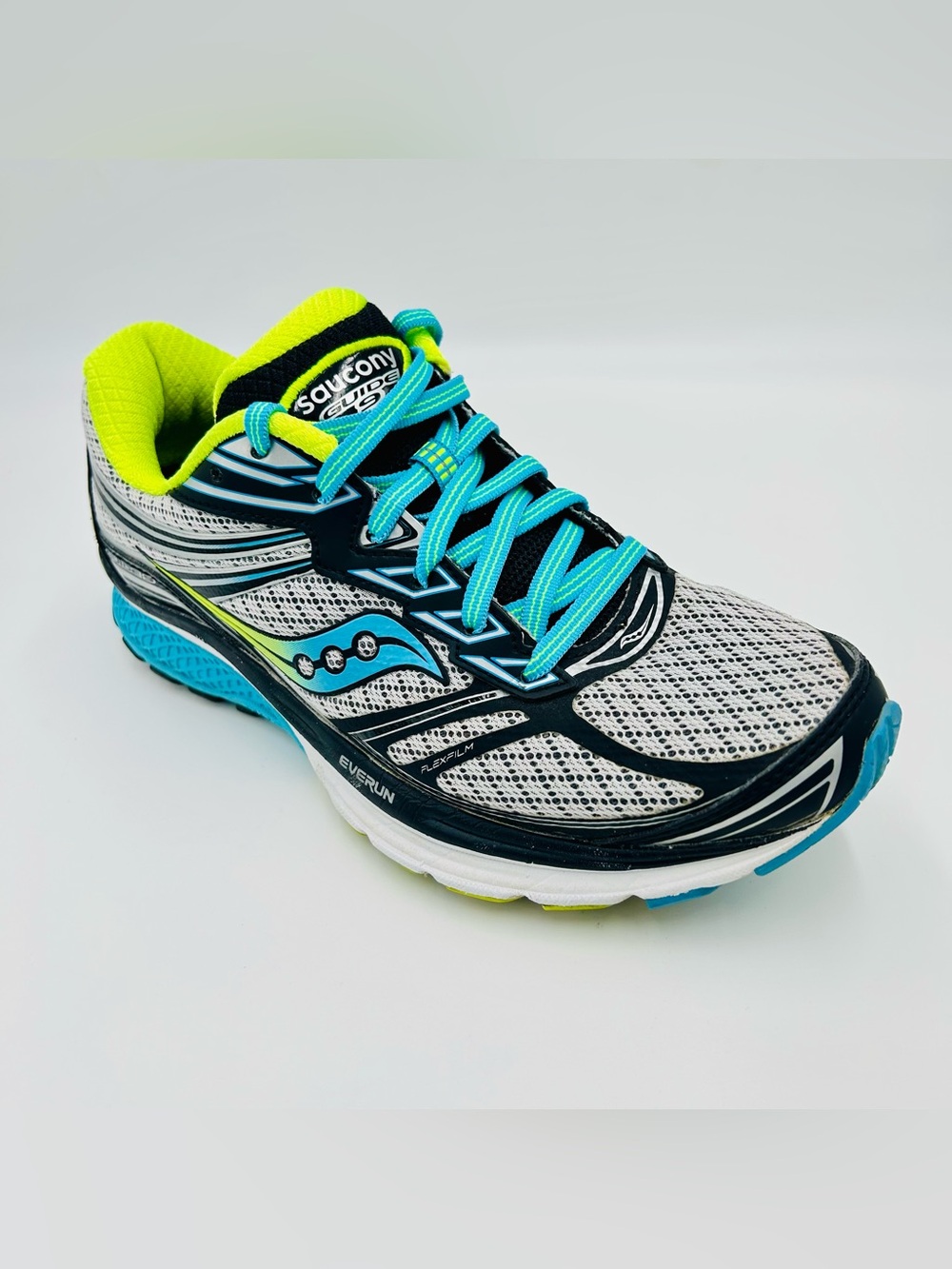 Saucony Guide 9 Running Shoes Women Size 7 Blue Lime Stability Sneakers